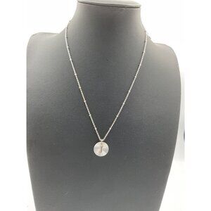 Initial J Pendant Necklace Silver Adjustable Chain
